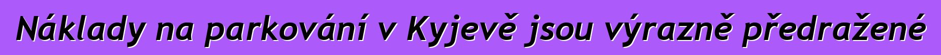 Náklady na parkování v Kyjevě jsou výrazně předražené