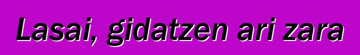 Lasai, gidatzen ari zara