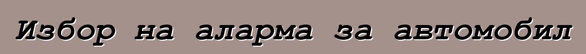 Избор на аларма за автомобил