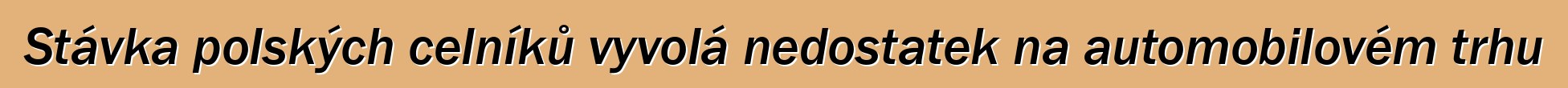 Stávka polských celníků vyvolá nedostatek na automobilovém trhu