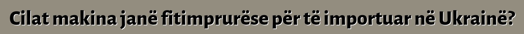 Cilat makina janë fitimprurëse për të importuar në Ukrainë?
