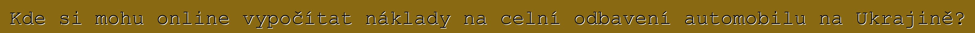 Kde si mohu online vypočítat náklady na celní odbavení automobilu na Ukrajině?