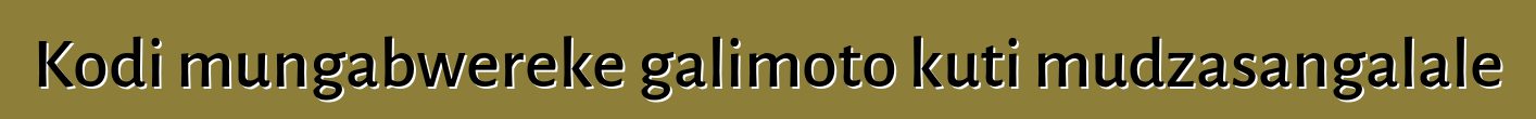 Kodi mungabwereke galimoto kuti mudzasangalale