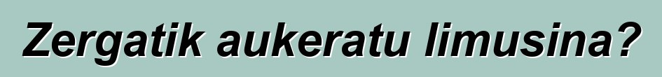 Zergatik aukeratu limusina?