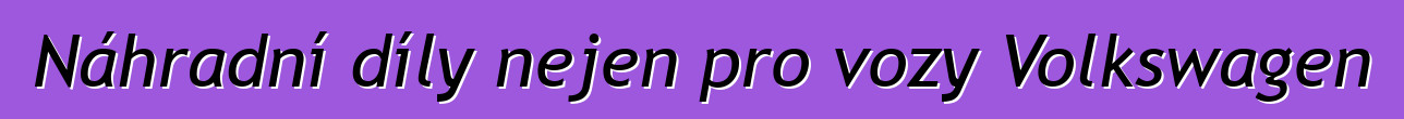 Náhradní díly nejen pro vozy Volkswagen