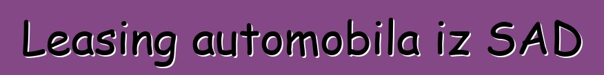 Leasing automobila iz SAD
