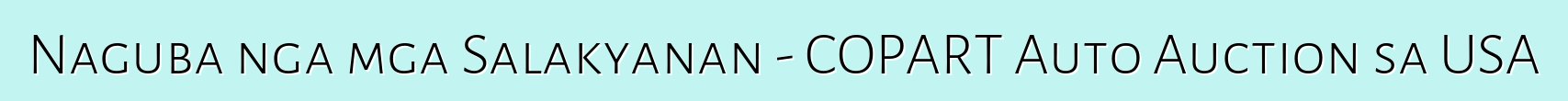 Naguba nga mga Salakyanan - COPART Auto Auction sa USA