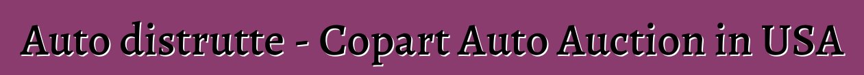 Auto distrutte - Copart Auto Auction in USA