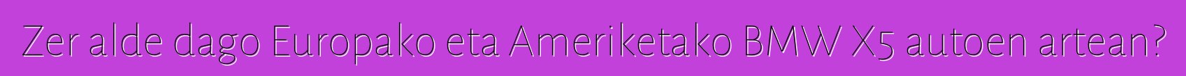 Zer alde dago Europako eta Ameriketako BMW X5 autoen artean?