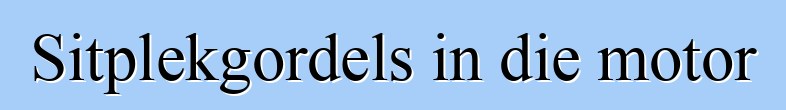 Sitplekgordels in die motor