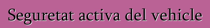 Seguretat activa del vehicle