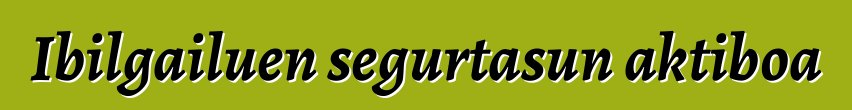 Ibilgailuen segurtasun aktiboa