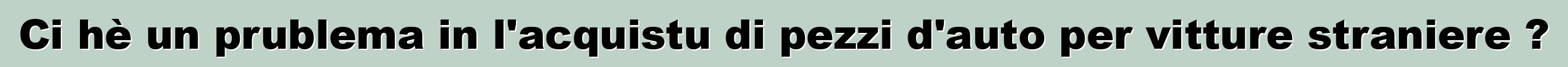 Ci hè un prublema in l'acquistu di pezzi d'auto per vitture straniere ?