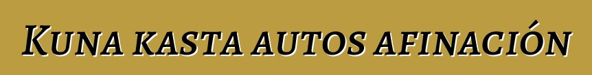 Kuna kasta autos afinación