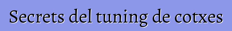 Secrets del tuning de cotxes