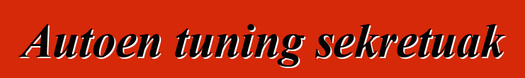 Autoen tuning sekretuak