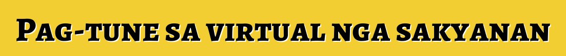 Pag-tune sa virtual nga sakyanan