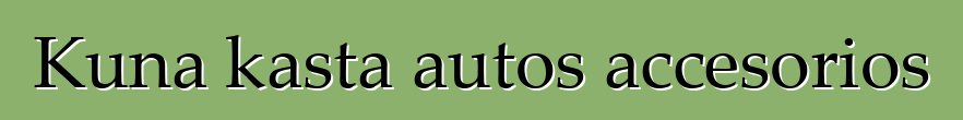 Kuna kasta autos accesorios