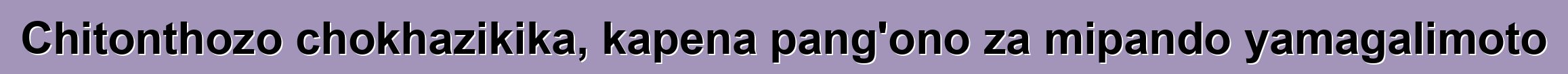 Chitonthozo chokhazikika, kapena pang'ono za mipando yamagalimoto