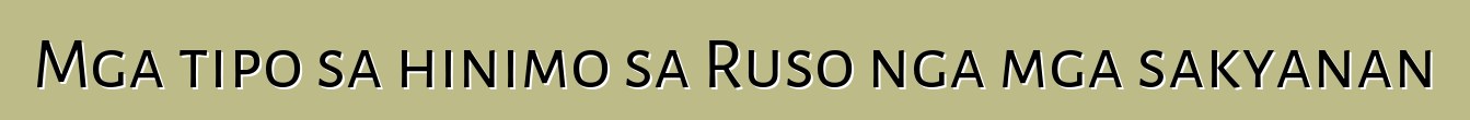 Mga tipo sa hinimo sa Ruso nga mga sakyanan