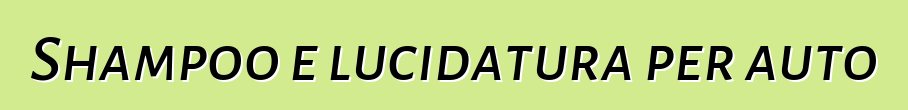 Shampoo e lucidatura per auto