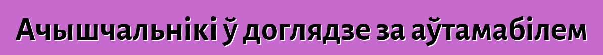 Ачышчальнікі ў доглядзе за аўтамабілем