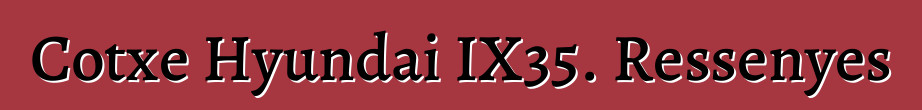 Cotxe Hyundai IX35. Ressenyes