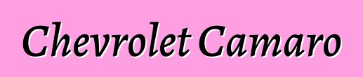 Chevrolet Camaro