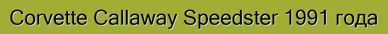 Corvette Callaway Speedster 1991 года