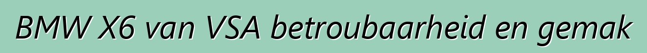 BMW X6 van VSA betroubaarheid en gemak