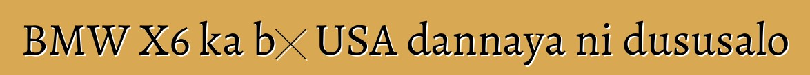 BMW X6 ka bɔ USA dannaya ni dususalo