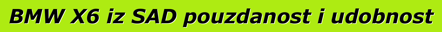 BMW X6 iz SAD pouzdanost i udobnost