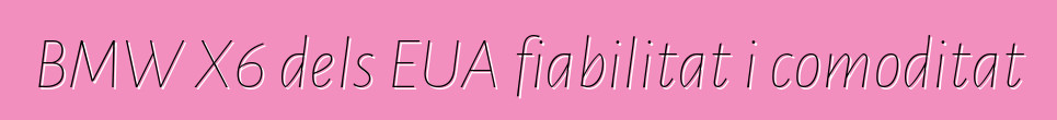 BMW X6 dels EUA fiabilitat i comoditat