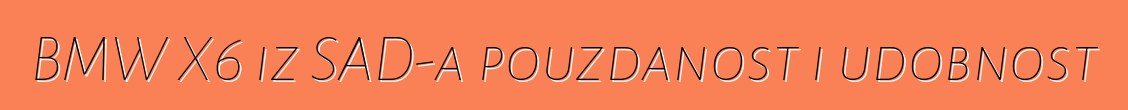 BMW X6 iz SAD-a pouzdanost i udobnost