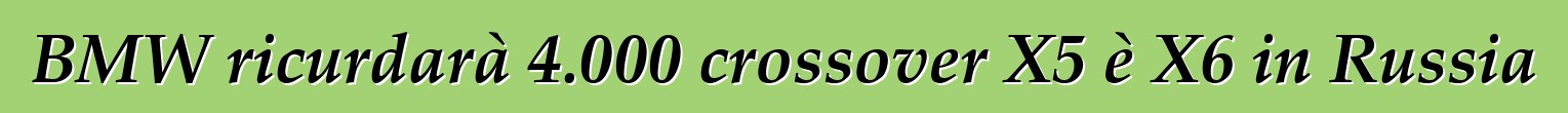 BMW ricurdarà 4.000 crossover X5 è X6 in Russia