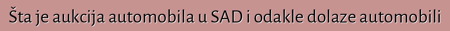 Šta je aukcija automobila u SAD i odakle dolaze automobili