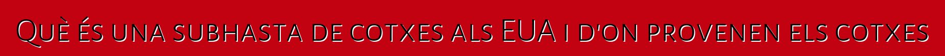Què és una subhasta de cotxes als EUA i d'on provenen els cotxes