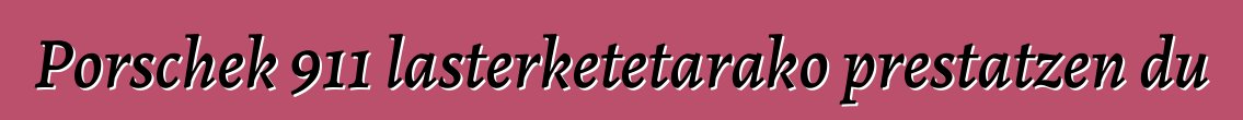 Porschek 911 lasterketetarako prestatzen du
