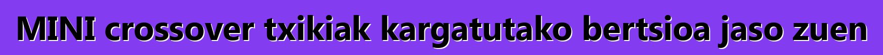 MINI crossover txikiak kargatutako bertsioa jaso zuen