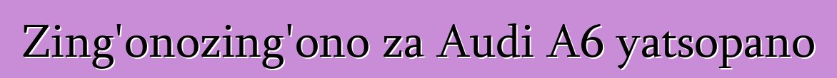 Zing'onozing'ono za Audi A6 yatsopano