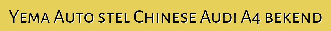 Yema Auto stel Chinese Audi A4 bekend