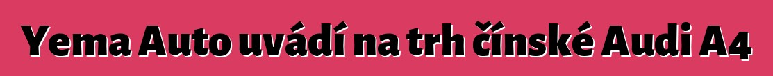 Yema Auto uvádí na trh čínské Audi A4