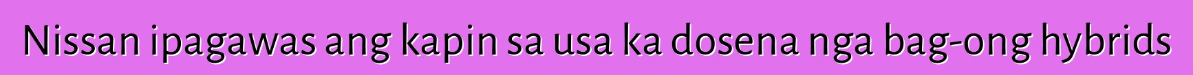Nissan ipagawas ang kapin sa usa ka dosena nga bag-ong hybrids