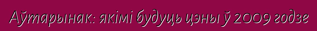Аўтарынак: якімі будуць цэны ў 2009 годзе
