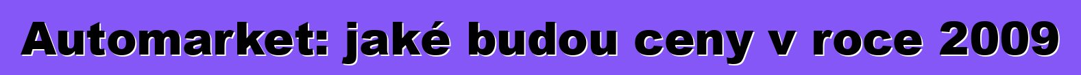 Automarket: jaké budou ceny v roce 2009