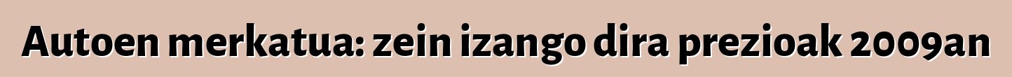 Autoen merkatua: zein izango dira prezioak 2009an