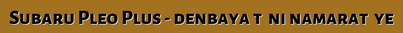 Subaru Pleo Plus - denbaya tɛ ni namaratɔ ye