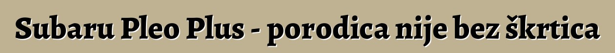 Subaru Pleo Plus - porodica nije bez škrtica