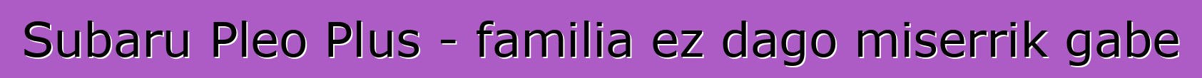Subaru Pleo Plus - familia ez dago miserrik gabe