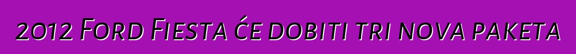 2012 Ford Fiesta će dobiti tri nova paketa